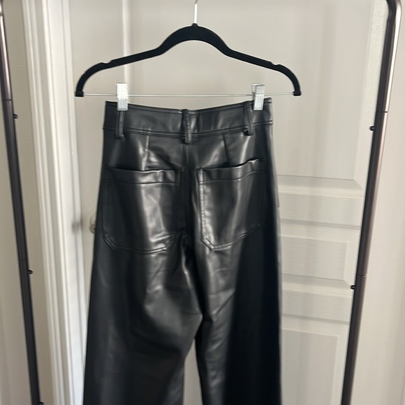 NWT  Women’s The Marine Straight Leg Leather Trousers Black Size 2 - Picture 8 of 10
